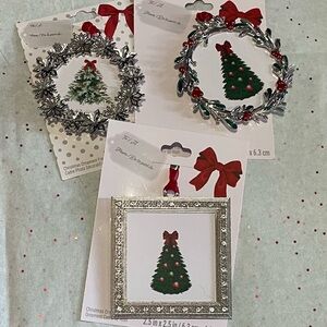 Set of 3 Picture Frame Metal Ornaments